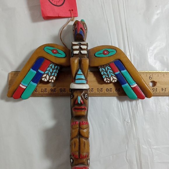 HS Quality Brann Hand Made Totem Pole Signed Numbered Vintage Tag Attached * - Picture 7 of 13